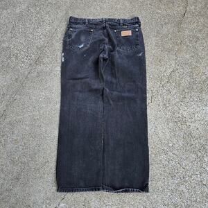 Vtg 90s WRANGLER Plain Paint Distressed Workwear Denim Jeans 36 x 30 USA
